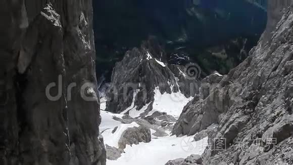 奥地利阿尔卑斯山的水平全景视频