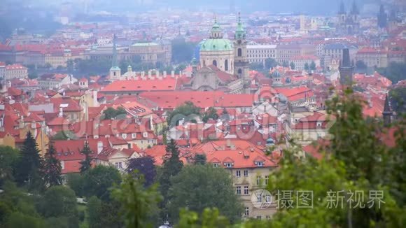 布拉格美丽的城市景色视频