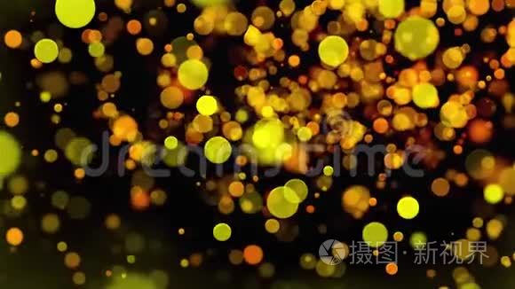 圣诞节背景与闪闪发光的黄金圈。 计算机生成的三维渲染