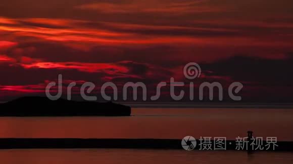 海上日出的时间流逝视频