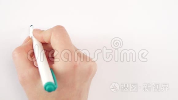 手的女人写目标生日快乐纸上视频