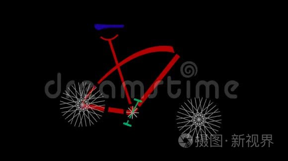 自行车假日冒险图标线绘图动画透明矢量运动图形循环