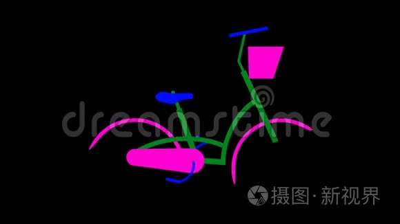 自行车假日冒险图标线绘图动画透明矢量运动图形循环