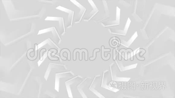 灰色白色3轮箭头抽象技术视频动画