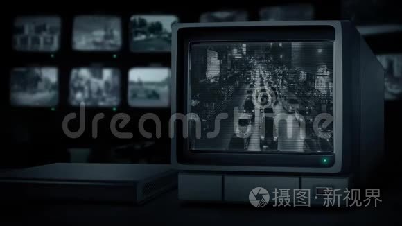 在中央电视台的监视器上短视频