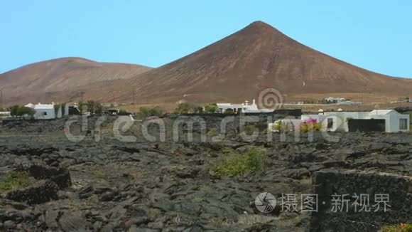 兰萨罗特火山和熔岩视频