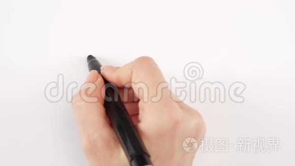 女性写作目标的手停在纸上视频