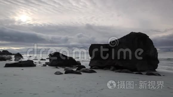 挪威鸡蛋海滩美景视频