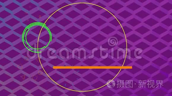 紫色图案背景上的圆圈视频