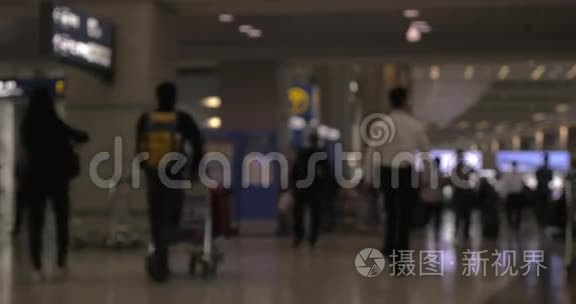 韩国首尔市机场步行者视频