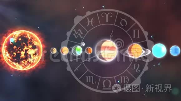 太阳系和十二宫视频
