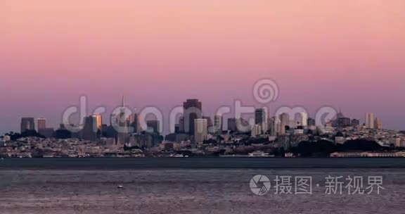 日落至黄昏旧金山加州城市景观视频