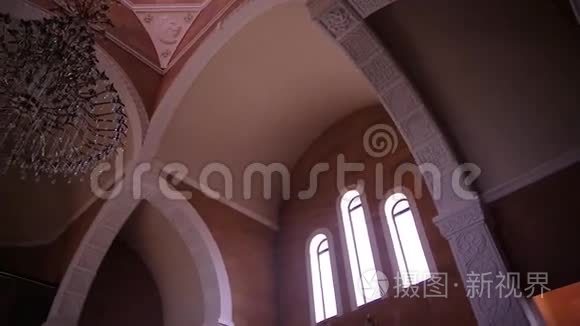 美丽的大教堂内景视频