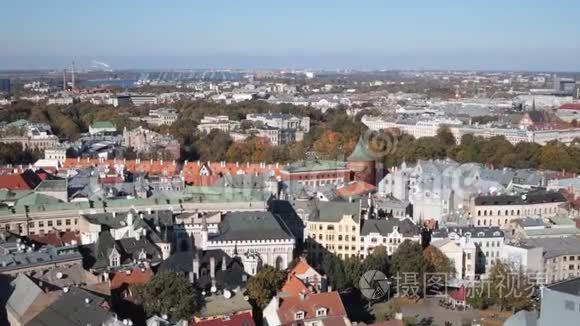 拉脱维亚里加的城市景观视频