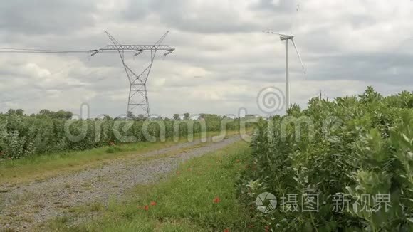 风力涡轮机绿色能源视频