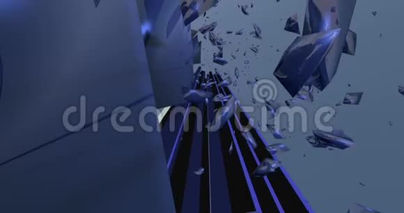 蓝色条纹和水晶碎片上升视频的预览图