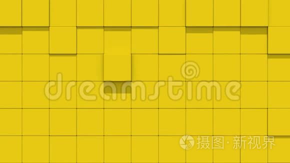 黄色的方块墙破裂了视频