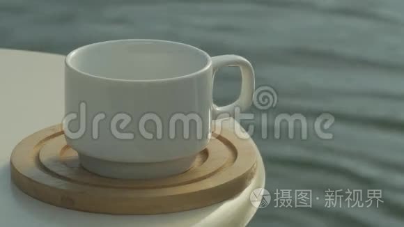 喝杯咖啡的特写镜头视频