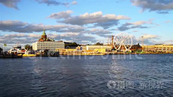 芬兰赫尔辛基市港口视频