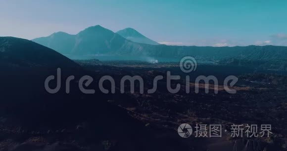 巴厘岛火山岩景观鸟瞰图视频