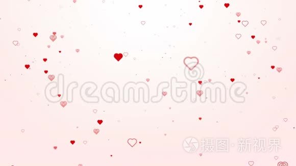 情人节的情人节主题是红色心形图案，红色背景流动。