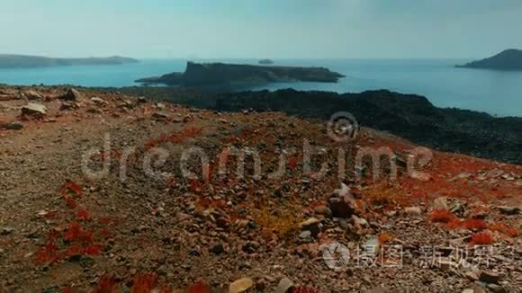 火山沙漠岛屿倾斜视频