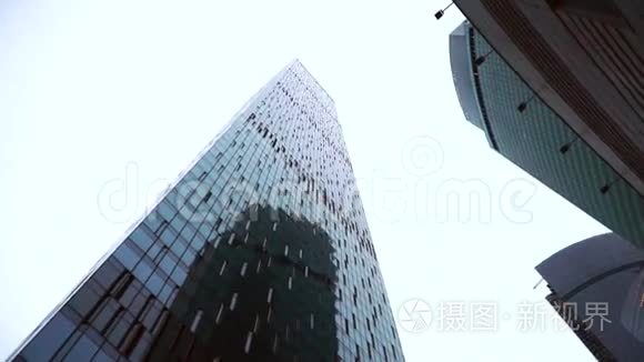 商业摩天大楼金融区视频