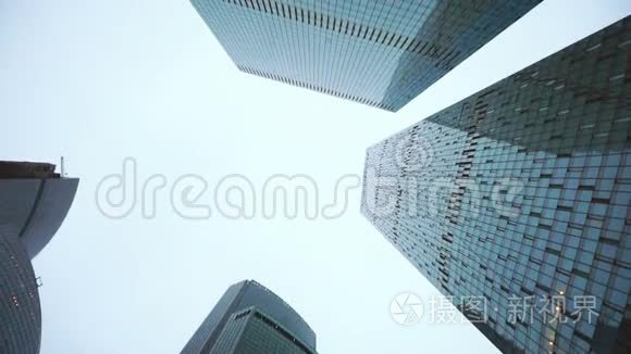 商业摩天大楼金融区视频
