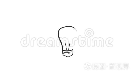 灯和手绘信息图形动画视频