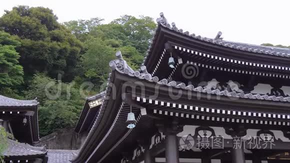 镰仓哈塞德拉寺美丽的屋顶视频