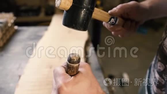 工业木工操作木材视频