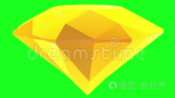 绿色屏幕上的黄色钻石视频