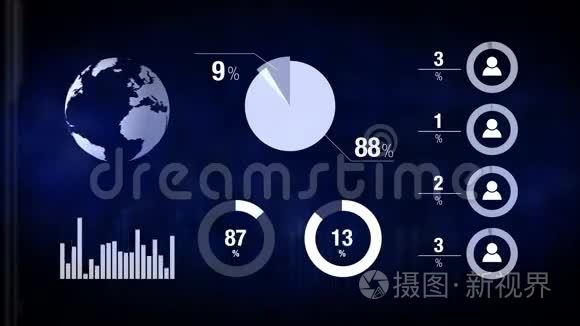 各种动画信息图表,如技术,科学,商业,金融或经济背景短视频