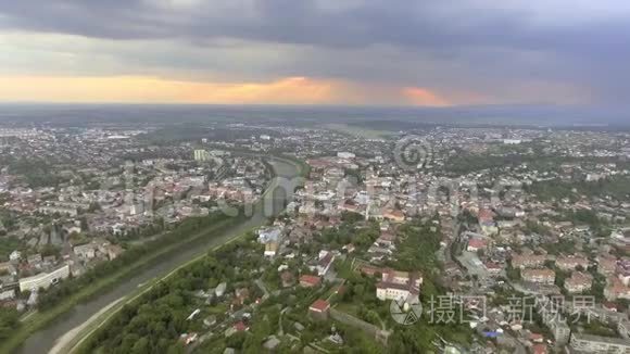 飞越乌日戈罗德城市乌克兰视频