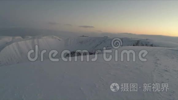 北部雪山空中拍摄视频