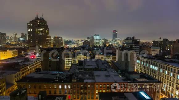 纽约市城市景观时间每天晚上11点短视频