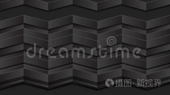 黑色三维几何形状抽象技术运动动画背景