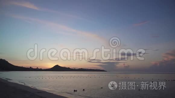 泰国苏梅岛热带拉迈海滩日出视频