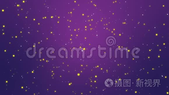 紫色夜空背景与动画明星视频