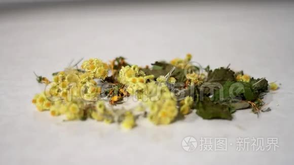 用手拌干的愈合植物视频