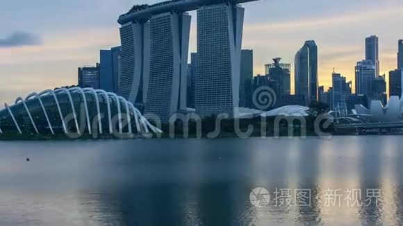 新加坡每天晚上日落时分视频