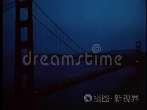 加州旧金山金门大桥夜景视频