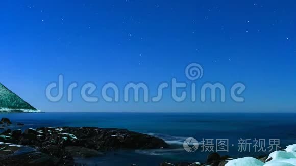 夜空中北极光的高清时间流逝