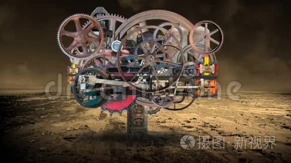 蒸汽朋克工业复古技术机器视频