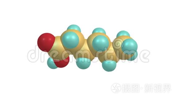 旋转分离的己酸分子视频视频