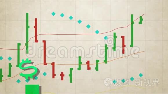 美元在股票市场上的跃跃欲试,条形图,阿尔法频道版本,新质量,独特的