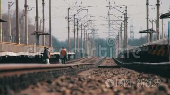 铁路铁路列车及幻境轨道视频