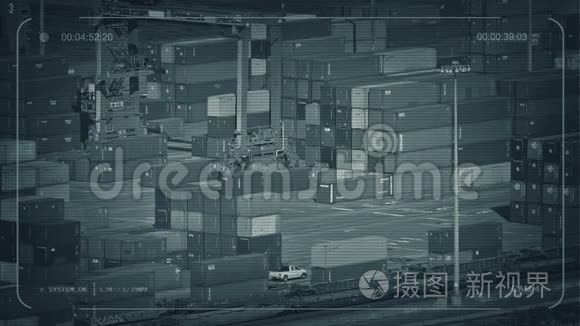 中央电视台船舶集装箱工业区视频