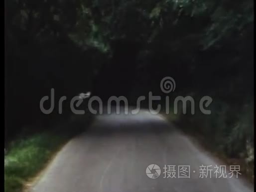 从行驶在乡村道路上的汽车上可以看到