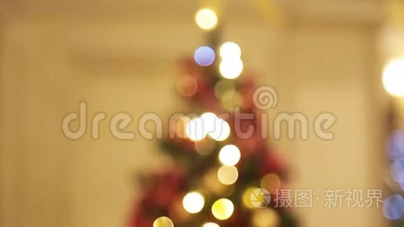 有灯光的圣诞树视频